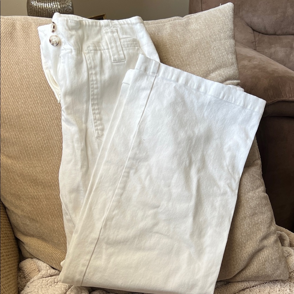 Nanette Lepore Cream Denim Trousers